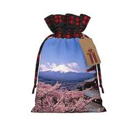 Mount Fuji Japan - 1 bolsa con cordón, 4.7 x 6.9 pulgadas, para regalos, viajes y uso diario con etiquetas de regalo Kraft