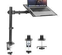 Mount-It! Soporte de Escritorio para computadora portátil | Brazo de portátil de Movimiento Completo con Bandeja ventilada | Abrazadera y Base de Ojal