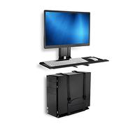 Mount-It! Soporte de Pared para Monitor y Teclado con Soporte para CPU, Bandeja para Teclado VESA de Altura Ajustable, Plataforma de 25 Pulgadas de Ancho con Alfombrilla de ratón (MI-7919)