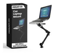 Mount-It! Soporte para portátil para coche, sin perforaciones, para asiento del acompañante de camioneta o furgoneta, altura ajustable para pantallas de 12 a 15,4”, soporta 4 kg, movimiento completo y