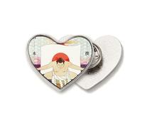 Mount Japanese Ukiyo-e - Broche de metal con forma de corazón sumo
