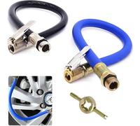Mount Kumgang 2 Piezas 36,5 cm Adaptador de Manguera de Inflado de Neumáticos, Motocicleta Coche Trenzado Flexible Clip en Neumático Bomba Adaptador Manguera Aire Herramienta