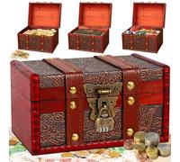 Mount Kumgang Cofre del Tesoro de Madera Vintage, Cofre del Tesoro de Madera con Cerradura de Combinación, Aspecto Vintage, Cofre del Tesoro de Madera Vintage, para Guardar y Decorar(16 x 10 x 9cm)