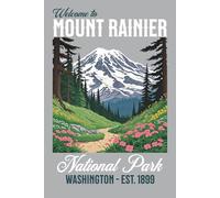 Mount Rainier National Park Journal: Hardcover, 6 x 9 Inches, 180 Pages, Blank Lined Notebook, Matte Finish. Travel Adventurer Outdoor Nature Lover. Washington Journals
