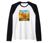 Mount Rushmore National Memorial US Teddy Bears Presedents Camiseta Manga Raglan