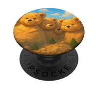 Mount Rushmore National Memorial US Teddy Bears Presedents PopSockets PopGrip Adhesivo