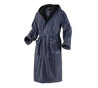 Mount Swiss Albornoz mujer hombre arbon con capucha de algodón elegante, bata mullida, kimono con selección de colores y tallas S - 8XL, bata de baño Öko-Tex Standard 100, antracita, 7XL