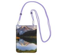 Mountain and Lake Pictures - Bolso cruzado para teléfono celular para mujeres y hombres, impermeable, mini monedero para teléfono celular, cartera pequeña con correa ajustable, bolsa de viaje para