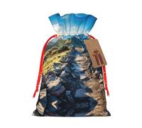 Mountain At Sunrise - Bolsas con cordón con estampado elegante, bolsas de regalo reutilizables con cordón, perfectas para vacaciones y fiestas