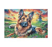 Mountain Berger allemand Mignon Puzzle 1000 Piezas Decoración De Sala Doll Animal de compagnie Rompecabezas para Adultos 3D DIY Creativo Desafío Intelectual Juguete Educativo 1000 PCS