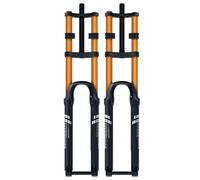 Mountain Bike Horquilla De Suspensión Aire 26/27,5/29" Horquillas Delantera DH De Doble Hombro Recorrido 180mm Horquilla Para Bicicleta Tubo Recto 1-1/8" Eje Pasante 15x100/110mm(Gold 110mm,26")
