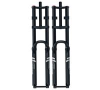 Mountain Bike Horquilla De Suspensión Aire 26/27,5/29" Horquillas Delantera DH De Doble Hombro Recorrido 180mm Horquilla Para Bicicleta Tubo Recto 1-1/8" Eje Pasante 15x100/110mm(Black 110mm,29")