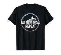 Mountain Biking Cyclist Eat Sleep Pedal Repeat Camiseta