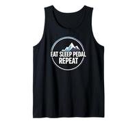 Mountain Biking Cyclist Eat Sleep Pedal Repeat Camiseta sin Mangas