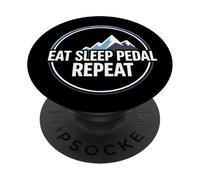 Mountain Biking Cyclist Eat Sleep Pedal Repeat PopSockets PopGrip Adhesivo
