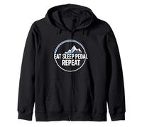 Mountain Biking Cyclist Eat Sleep Pedal Repeat Sudadera con Capucha