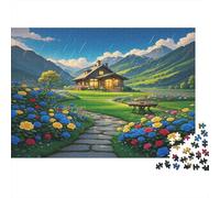 Mountain Cabin Jigsaw Puzzles 1000Pc Material Reciclado Flower Garden Puzzle for Boy y Girl Regalo y Actividad Divertida para Casa Ideal for Child‘s Birthday Gift 38x26cm/1000pcs