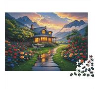 Mountain Cabin Puzzle 1000 Piezas Material Reciclado Flower Bed Puzzles for Boy & Girl Ages 6 Years Up Juego Educativo Desafío Parent Child Toy 52x38cm/1000pcs