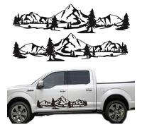 Mountain Car Decal 1 Set Car Graphics Side Vinyl Sticker Decals for Cars/Ford/SUV/Jeep Wrangler, Universal Full Body Scratch Hidden Car Decals (Black)