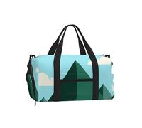 Mountain Cloud - Bolsa de deporte con compartimento para zapatos, ligera, para gimnasio, fin de semana, para hombres y mujeres, bolsa de viaje impermeable con bolsillo húmedo
