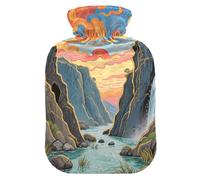 Mountain Clouds Beauty - Botella de agua caliente con funda suave, bolsa de 1 litro para calentador de manos y pies