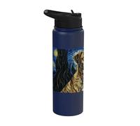 Mountain Cur Dog Van Gogh Noche estrellada Stainless Steel Insulated Water Bottle