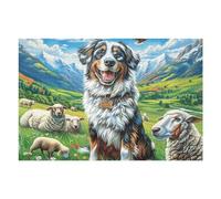 Mountain Cute Bernese Mountain Perro Rompecabezas 1000 Piezas Cartón para Principiantes Días Lluviosos para Pasar Tiempo Vacaciones Fines De Semana Regalo Cumpleaños 1000 PCS/75x50cm
