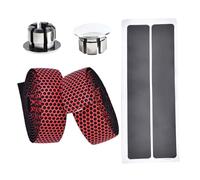 Mountain Cycling Handlebar Tape | Secure - Grip Vibration Dampening Grip | Road Cycling Handlebar Wrap for Comfort/Control/Security | 2M Foam Tape with End Plugs & Adhesive (Red)