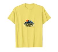 Mountain Escape Adventure Logo Viajes al Aire Libre Camiseta, Hombre, Limón, XXL