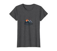 Mountain Escape Adventure Logo Viajes al Aire Libre Camiseta, Mujer, Jaspeado Oscuro, XL
