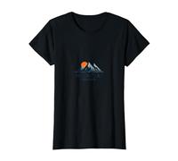 Mountain Escape Adventure Logo Viajes al Aire Libre Camiseta, Mujer, Negro, XXL