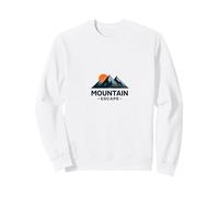 Mountain Escape Adventure Logo Viajes al Aire Libre Sudadera, Unisex para Adultos, Blanco, L