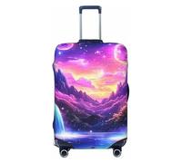Mountain Falls Milky Way Starry Night Sky - Funda elástica para equipaje de viaje, protector de maleta, funda de equipaje impresa antiarañazos, Black, L