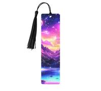 Mountain Falls Milky Way Starry Night Sky - Marcapáginas de madera con impresión de doble cara, 5 piezas, regalos para mujeres para amantes de los libros, accesorios geniales para cuadernos, regalos