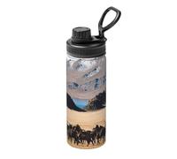 Mountain Farm Horses - Hervidor aislado deportivo de 18 onzas para ciclismo, gimnasio, baloncesto al aire libre, adecuado como regalo