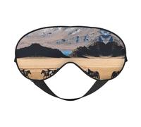 Mountain Farm - Máscara de ojos suave con estampado de caballos de granja de montaña, cubierta de ojos suave de doble cara para dormir, viajes, yoga, correa ajustable, bloquea la luz