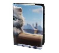Mountain Forest in the Rain - Funda para pasaporte de viaje, funda de piel, accesorios esenciales de viaje para equipaje, Lonely Kitty, Talla única, Contemporáneo