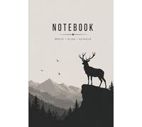 Mountain Forest Notebook - Minimalist 120 Pages Lined Journal with Wildlife Design for Writing and Notes: 120 Pages, Paperback, Lined Interior, Black ... - Perfect for School, Journaling and Gift
