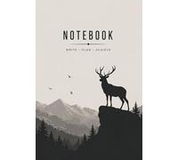 Mountain Forest Notebook - Minimalist 120 Pages Lined Journal with Wildlife Design for Writing and Notes: 120 Pages, Hardcover, Lined Interior, Black ... - Perfect for School, Journaling and Gift