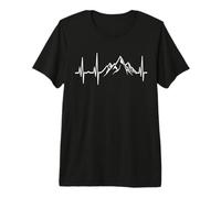 Mountain Heart Beat - Amante de la montaña, Pulso, Senderismo, Escalador Camiseta Premium