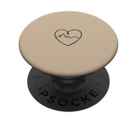 Mountain Heart Minimalista Senderismo Line Art PopSockets PopGrip Adhesivo