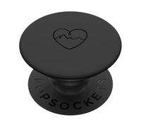 Mountain Heart Minimalista Senderismo Line Art PopSockets PopGrip Adhesivo