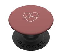 Mountain Heart Minimalista Senderismo Line Art PopSockets PopGrip Adhesivo