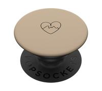Mountain Heart Minimalista Senderismo Line Art PopSockets PopGrip Adhesivo