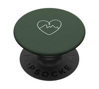 Mountain Heart Minimalista Senderismo Line Art PopSockets PopGrip Adhesivo
