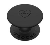 Mountain Heart Minimalista Senderismo Line Art PopSockets PopGrip Adhesivo