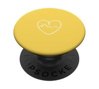Mountain Heart Minimalista Senderismo Line Art PopSockets PopGrip Adhesivo