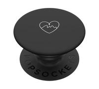 Mountain Heart Minimalista Senderismo Line Art PopSockets PopGrip Adhesivo
