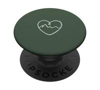 Mountain Heart Minimalista Senderismo Line Art PopSockets PopGrip Adhesivo