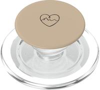 Mountain Heart Minimalista Senderismo Line Art PopSockets PopGrip para MagSafe